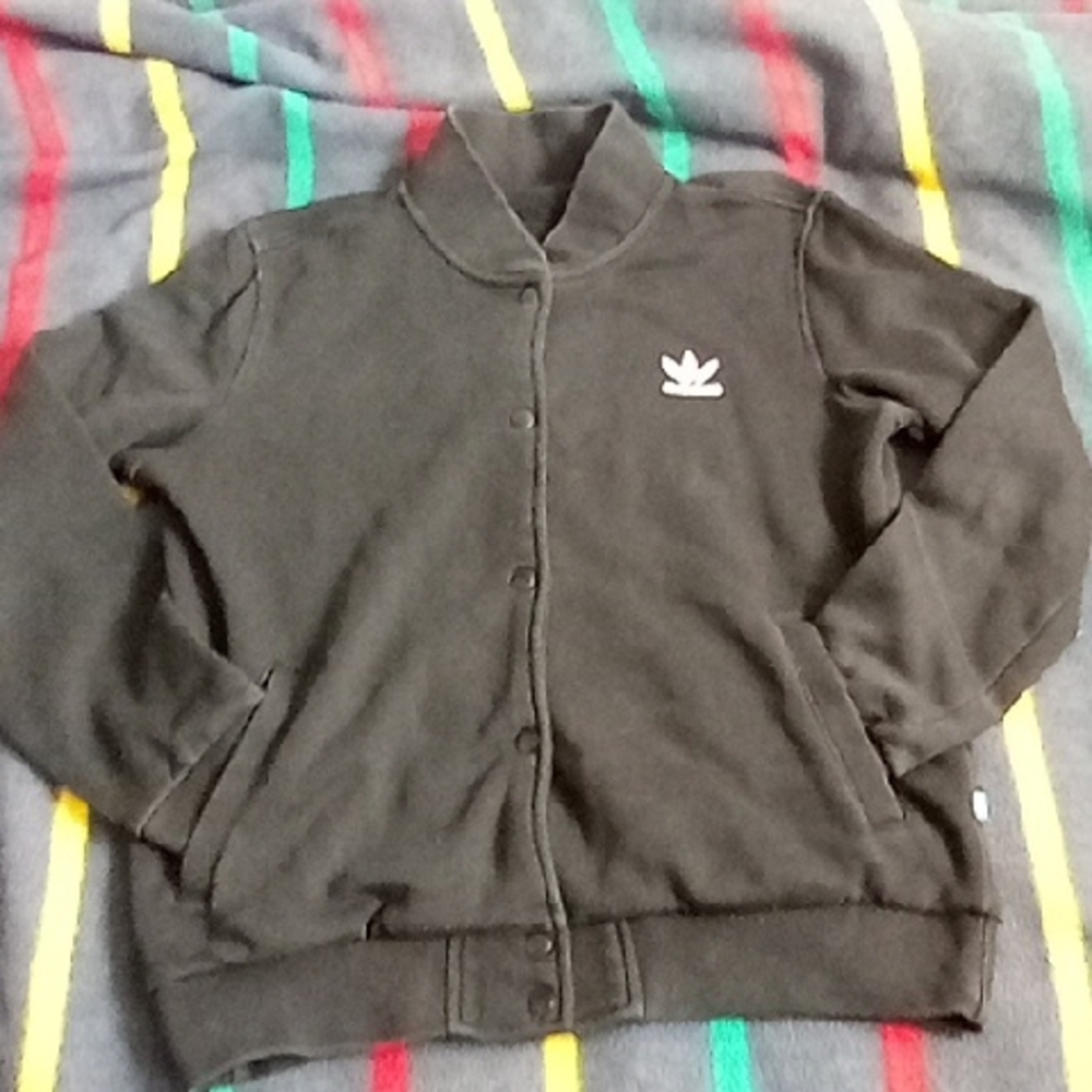Adidas Original Black Button-Up Jacket Size M